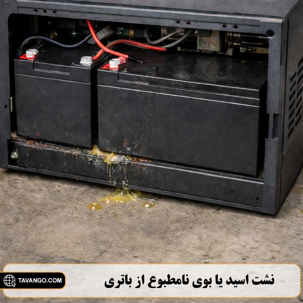 نشت اسید یا بوی نامطبوع از باتری